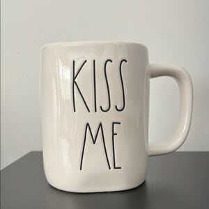 Rae Dunn Cream 'Kiss Me' Mug